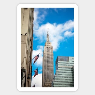 Empire State Building And US Flags Sticker